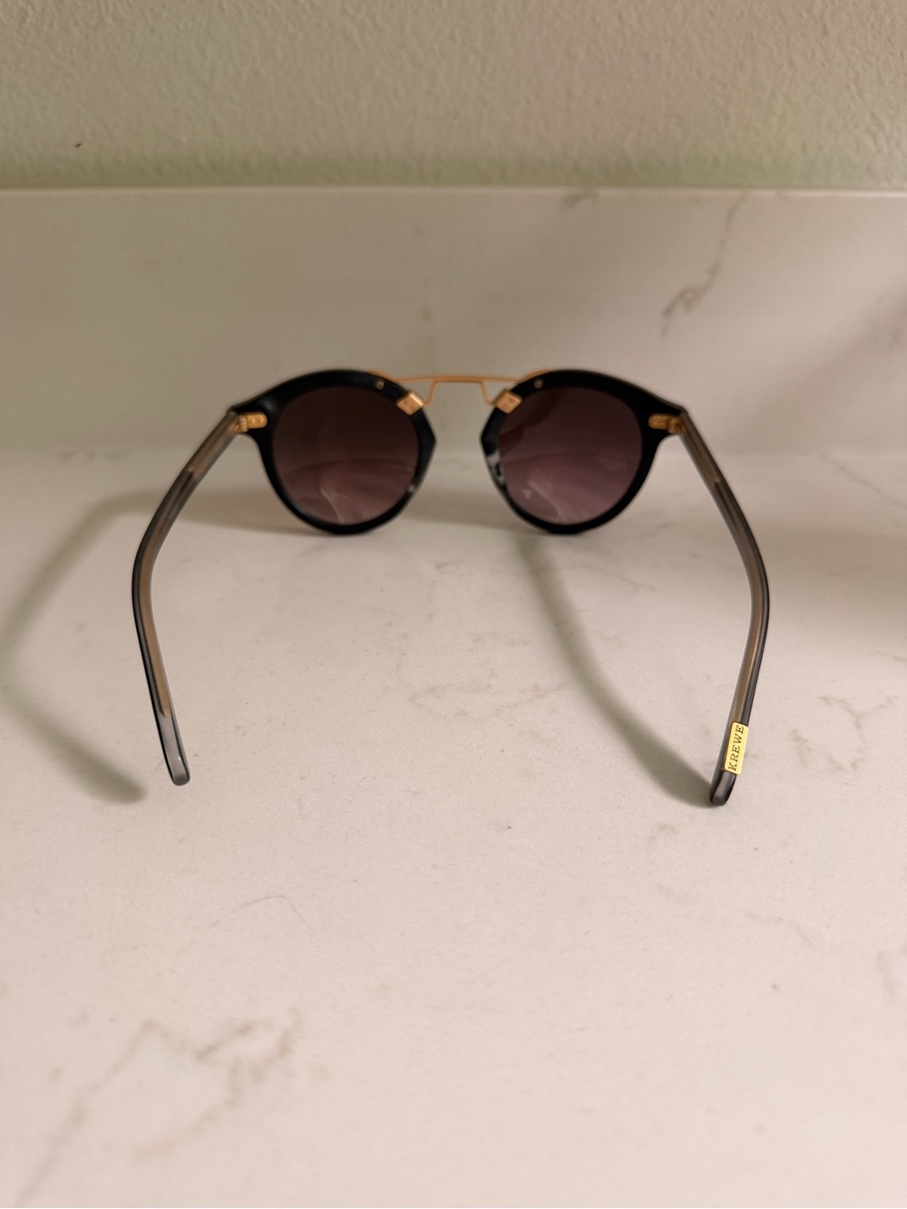 KREWE Black & Gold Sunglasses with Blue Mirrored Lenses - Picture 7 of 10
